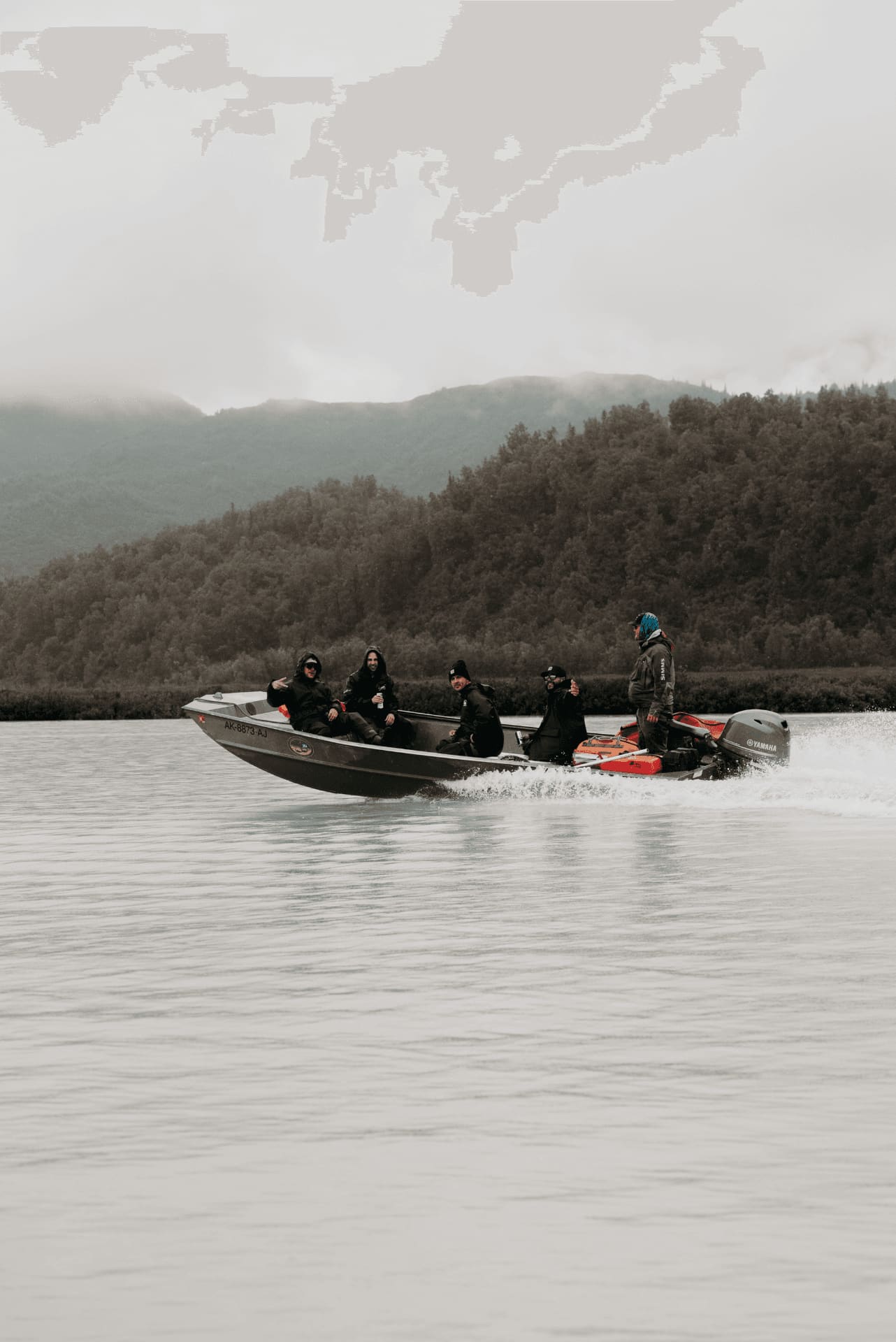 Guests cruising down the river by boat
